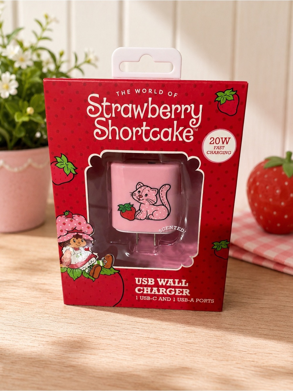 Strawberry Shortcake Pink Scented USB Wall Charger